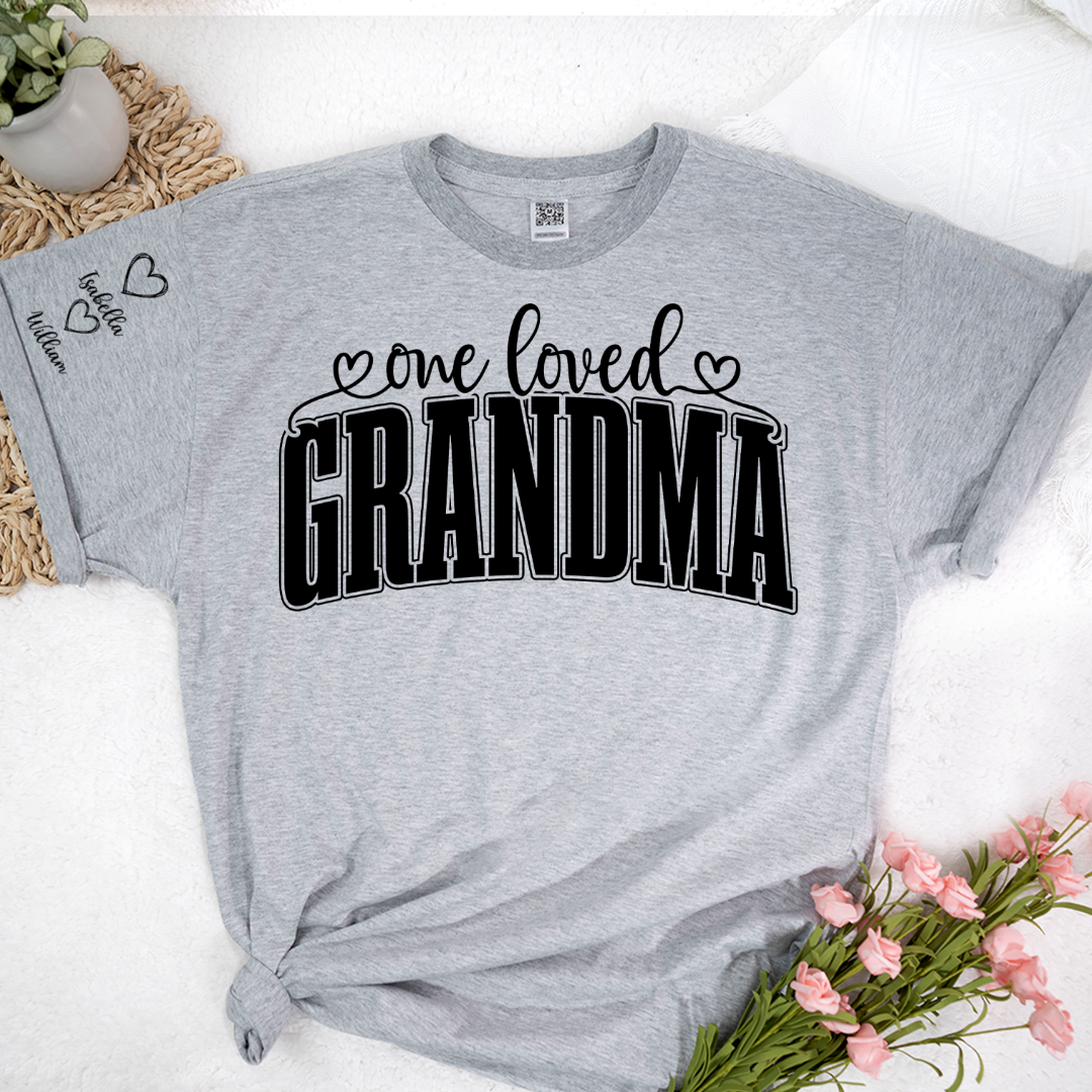 One Loved Grandma, Custom Grandma and Grandkids Name Christmas Gift Shirt