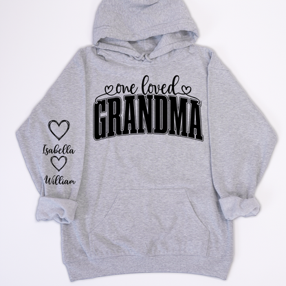 One Loved Grandma, Custom Grandma and Grandkids Name Christmas Gift Shirt