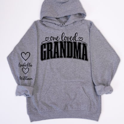 One Loved Grandma, Custom Grandma and Grandkids Name Christmas Gift Shirt
