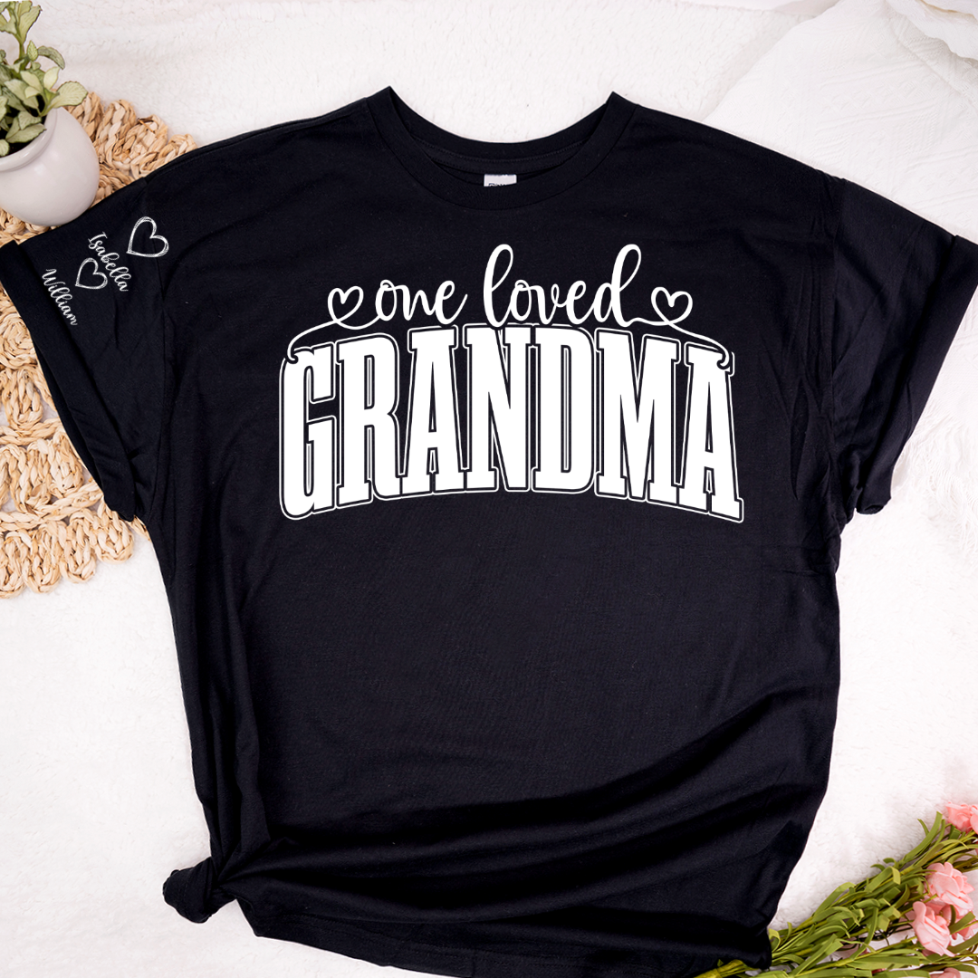 One Loved Grandma, Custom Grandma and Grandkids Name Christmas Gift Shirt