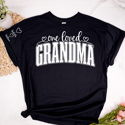 One Loved Grandma, Custom Grandma and Grandkids Name Christmas Gift Shirt