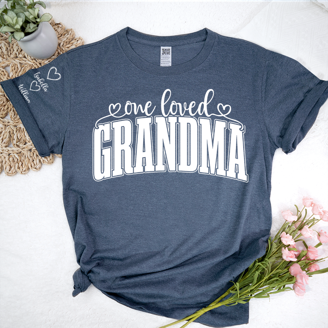 One Loved Grandma, Custom Grandma and Grandkids Name Christmas Gift Shirt