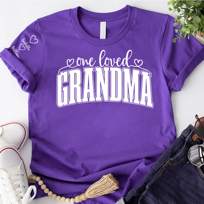 One Loved Grandma, Custom Grandma and Grandkids Name Christmas Gift Shirt
