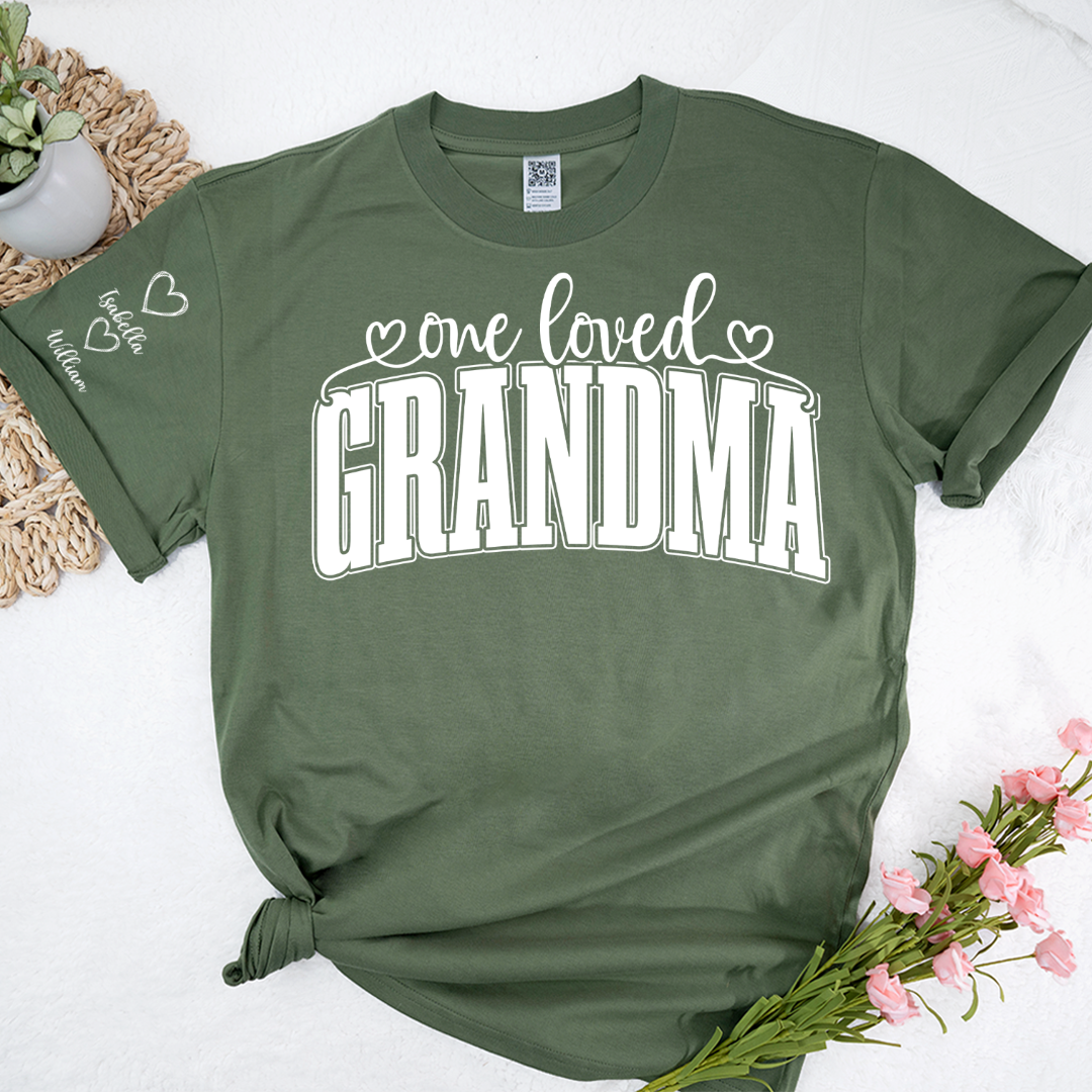 One Loved Grandma, Custom Grandma and Grandkids Name Christmas Gift Shirt