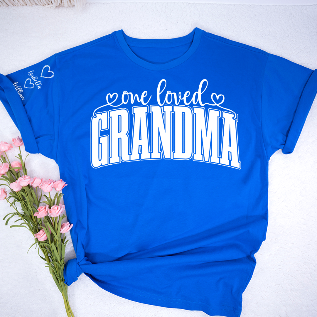 One Loved Grandma, Custom Grandma and Grandkids Name Christmas Gift Shirt