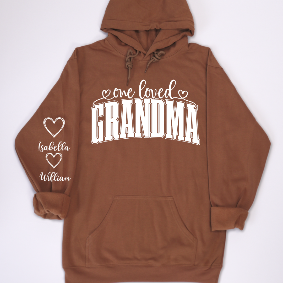 One Loved Grandma, Custom Grandma and Grandkids Name Christmas Gift Shirt