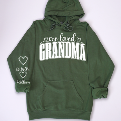One Loved Grandma, Custom Grandma and Grandkids Name Christmas Gift Shirt