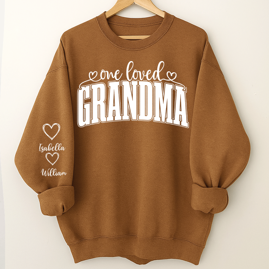 One Loved Grandma, Custom Grandma and Grandkids Name Christmas Gift Shirt