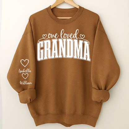 One Loved Grandma, Custom Grandma and Grandkids Name Christmas Gift Shirt