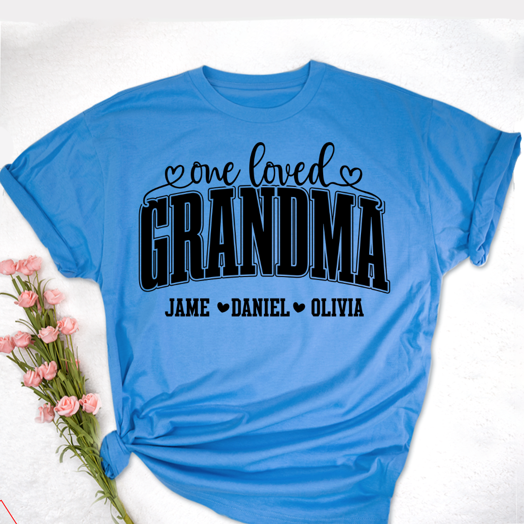 One Loved Grandma, Custom Grandma and Grandkids Name Shirt