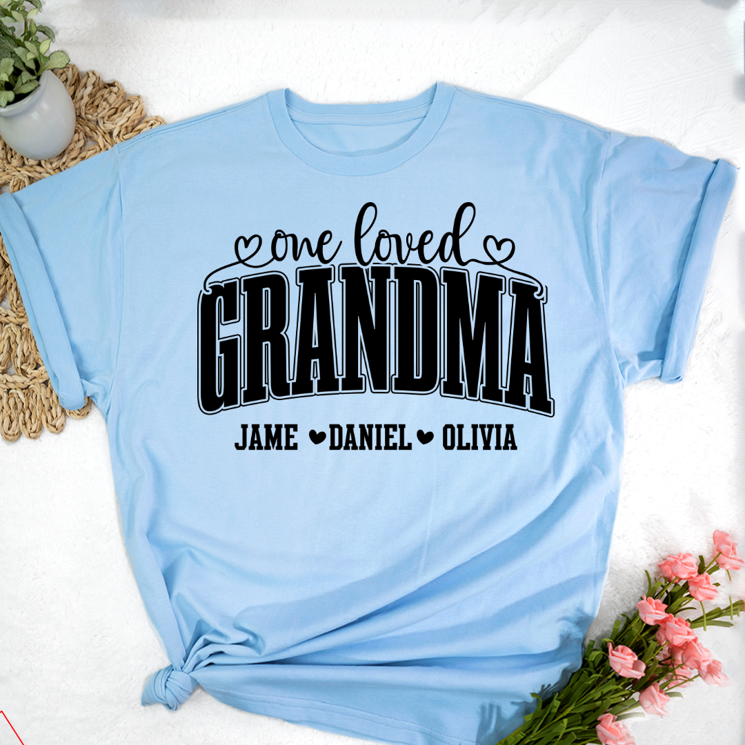 One Loved Grandma, Custom Grandma and Grandkids Name Shirt