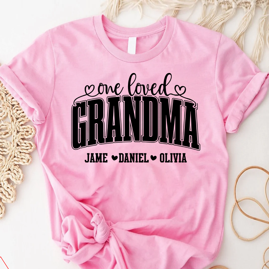 One Loved Grandma, Custom Grandma and Grandkids Name Shirt