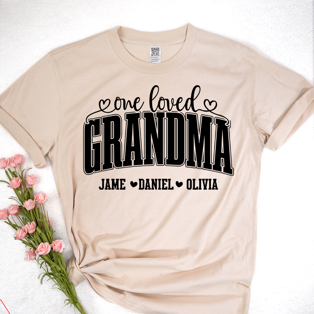 One Loved Grandma, Custom Grandma and Grandkids Name Shirt