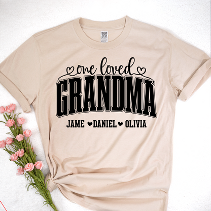 One Loved Grandma, Custom Grandma and Grandkids Name Shirt