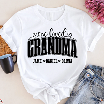 One Loved Grandma, Custom Grandma and Grandkids Name Shirt