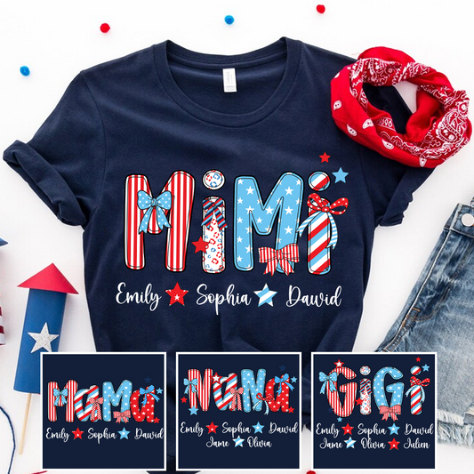 Patriotic American Flag Gigi Custom Gigi And Grandkids