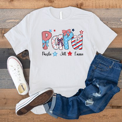 Patriotic American Flag Papa Custom Papa And Grandkids Father's Day Gift Independence Day