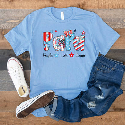 Patriotic American Flag Papa Custom Papa And Grandkids Father's Day Gift Independence Day
