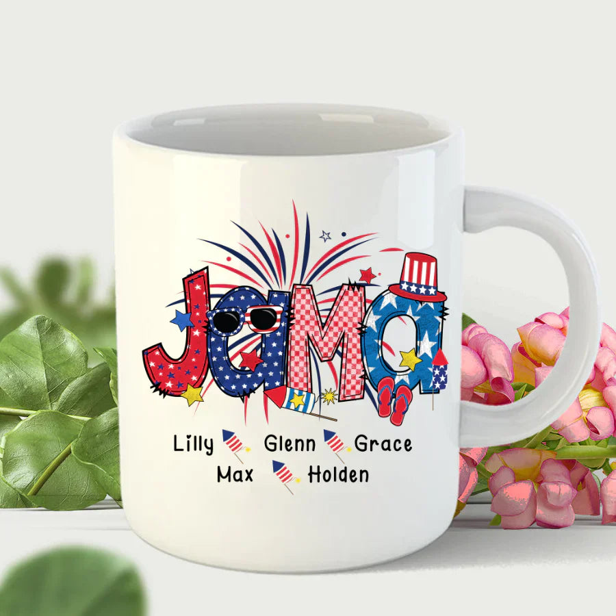 Patriotic Doodle 4th Of Jama Babi And Grandkid CTH01 Mug
