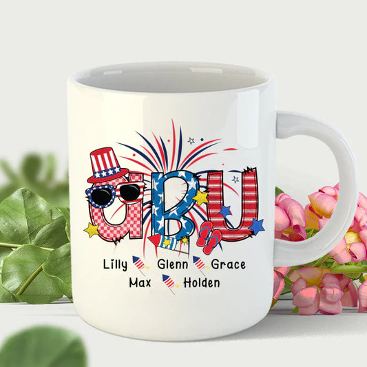 Patriotic Doodle 4th Of July Abu And Grandkid CTH01 Mug
