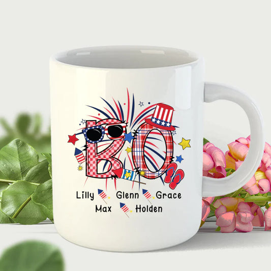 Patriotic Doodle 4th Of July BO And Grandkid CTH01 Mug