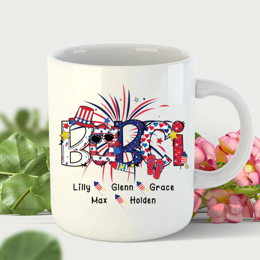 Patriotic Doodle 4th Of July Babci And Grandkid CTH01 Mug