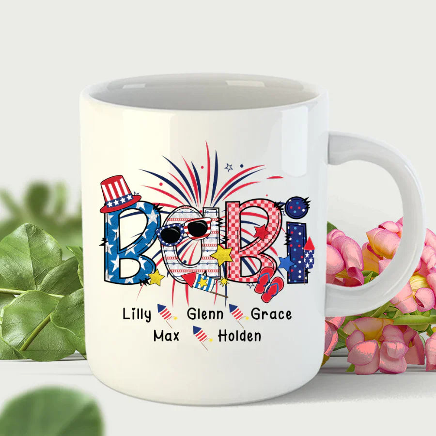 Patriotic Doodle 4th Of July Babi And Grandkid CTH01 Mug