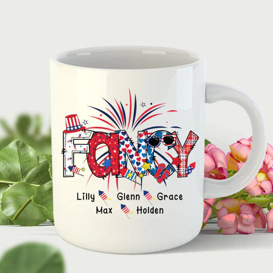 Patriotic Doodle 4th Of July Fancy And Grandkid CTH01 Mug