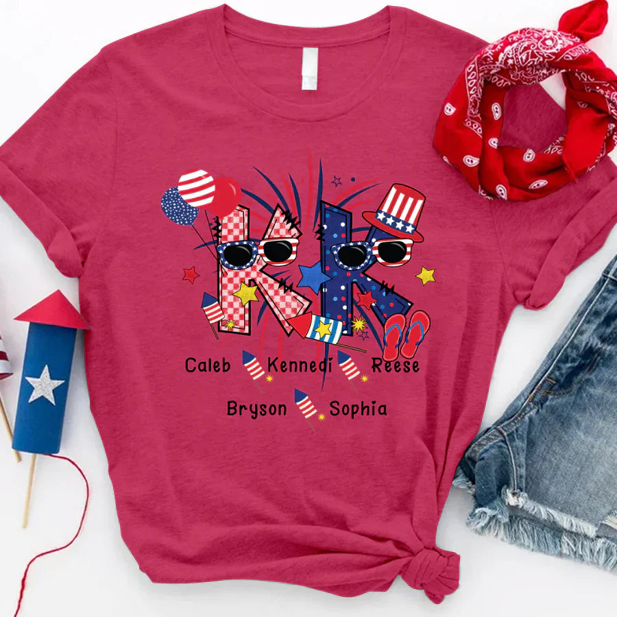 Patriotic Doodle 4th Of July KK And Grandkid CTH01 T-Shirt