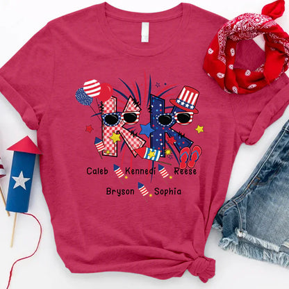 Patriotic Doodle 4th Of July KK And Grandkid CTH01 T-Shirt