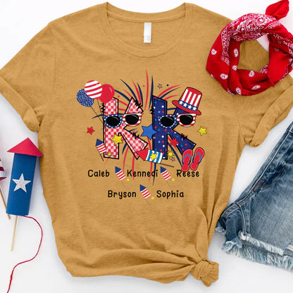 Patriotic Doodle 4th Of July KK And Grandkid CTH01 T-Shirt