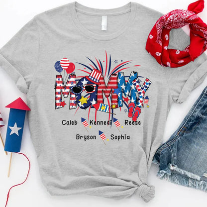 Patriotic Doodle 4th Of July MAMMY And Grandkid CTH01 T-Shirt