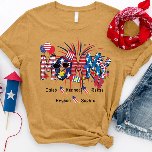 Patriotic Doodle 4th Of July MAMMY And Grandkid CTH01 T-Shirt