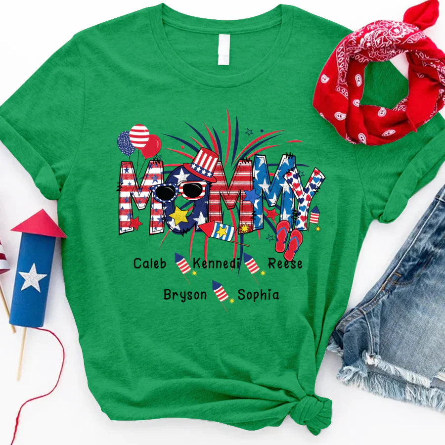 Patriotic Doodle 4th Of July MAMMY And Grandkid CTH01 T-Shirt