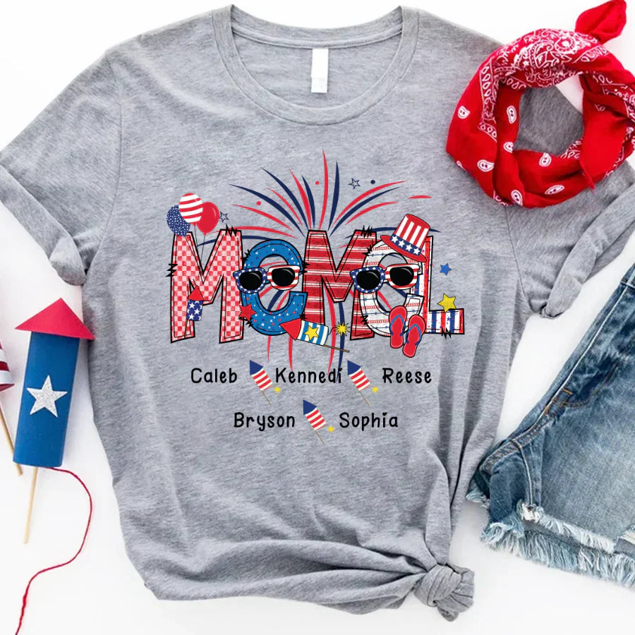 Patriotic Doodle 4th Of July MEMEL And Grandkid CTH01 T-Shirt