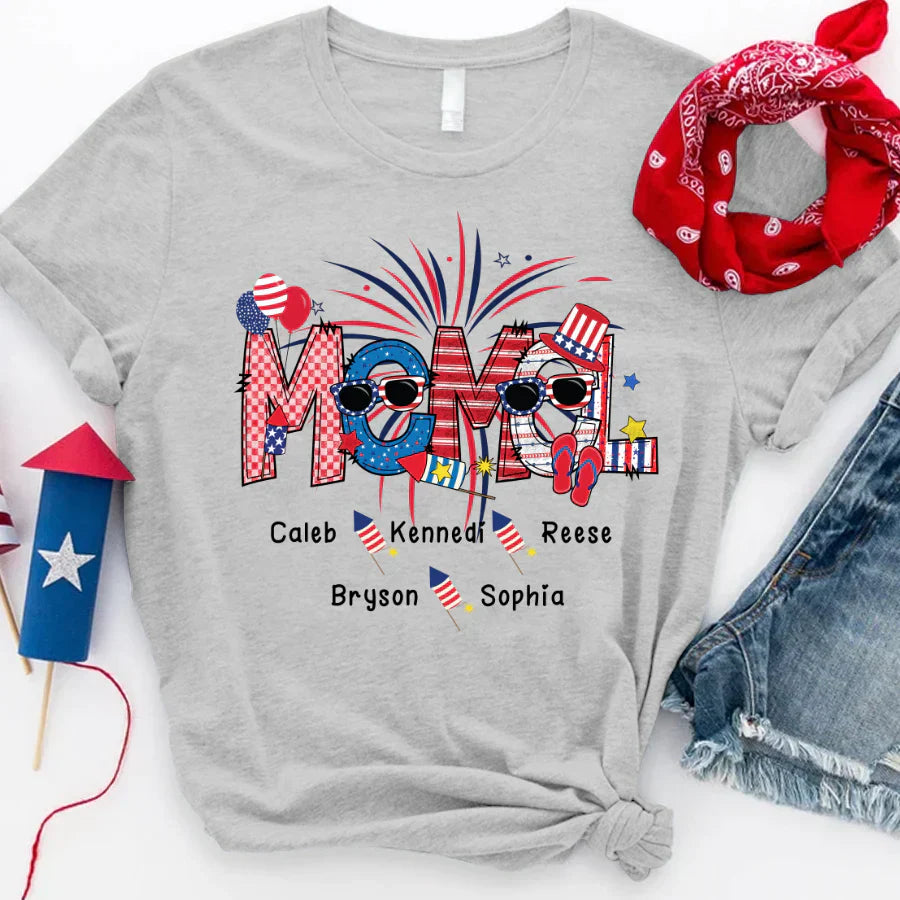 Patriotic Doodle 4th Of July MEMEL And Grandkid CTH01 T-Shirt