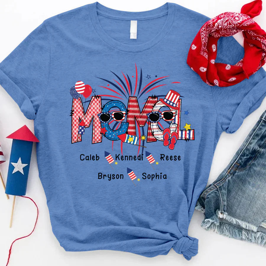 Patriotic Doodle 4th Of July MEMEL And Grandkid CTH01 T-Shirt