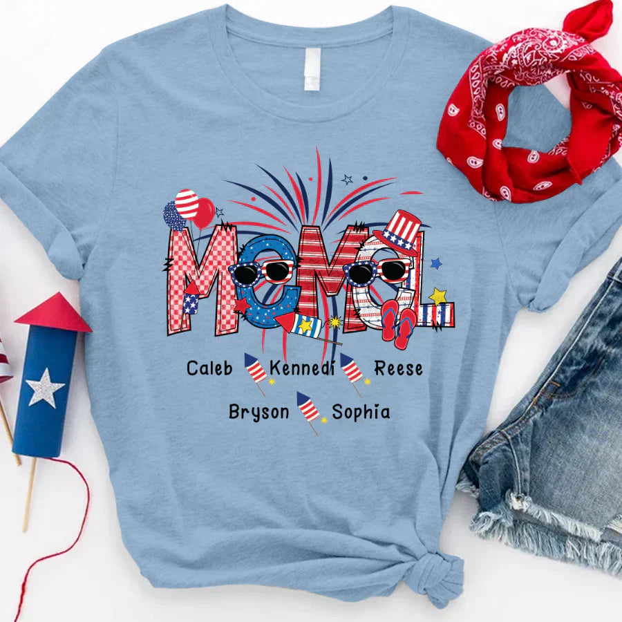 Patriotic Doodle 4th Of July MEMEL And Grandkid CTH01 T-Shirt