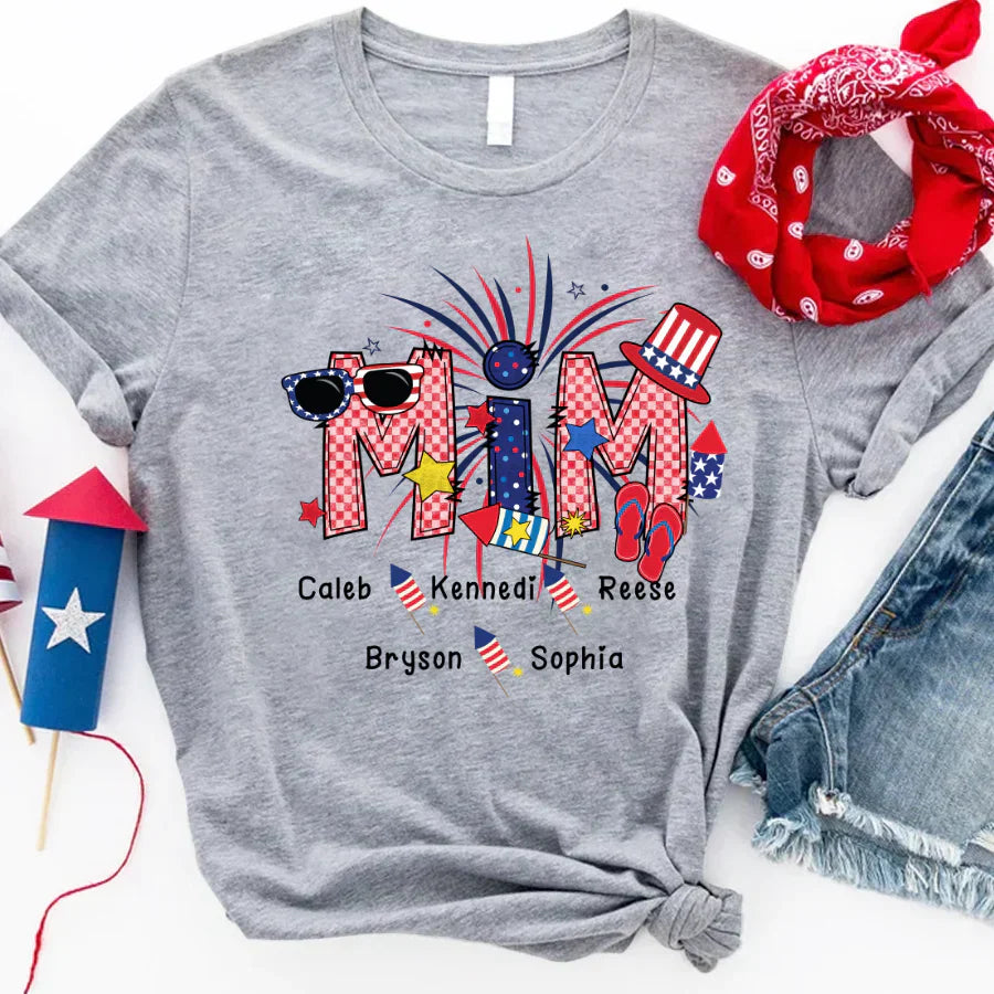 Patriotic Doodle 4th Of July MIM And Grandkid CTH01 T-Shirt
