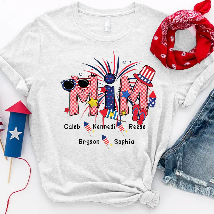 Patriotic Doodle 4th Of July MIM And Grandkid CTH01 T-Shirt