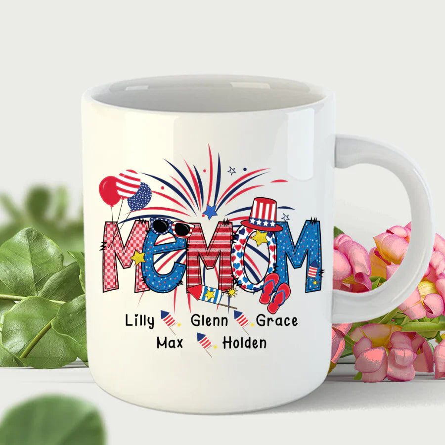 Patriotic Doodle 4th Of July Memom And Grandkid CTH01 Mug