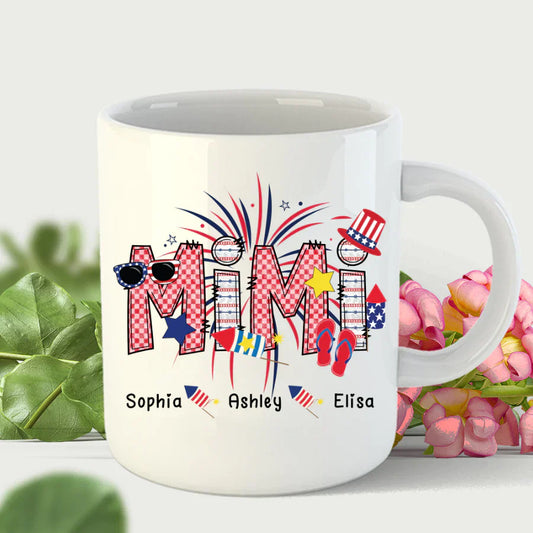 Patriotic Doodle 4th Of July Mimi And Grandkid CTH01 Mug