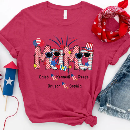 Patriotic Doodle 4th Of July mama And Grandkid CTH01 T-Shirt