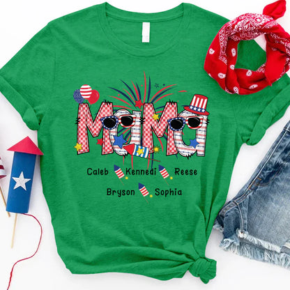 Patriotic Doodle 4th Of July mama And Grandkid CTH01 T-Shirt