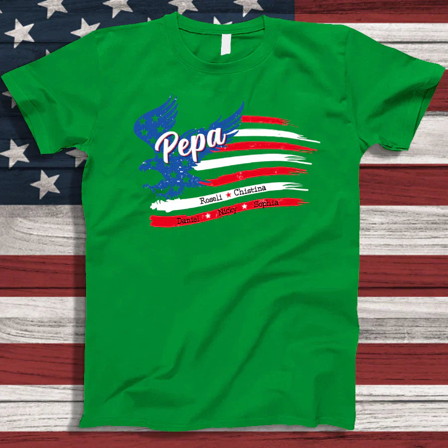 Pepa With Grandkids Names 4th Of July CTL94 T-Shirt