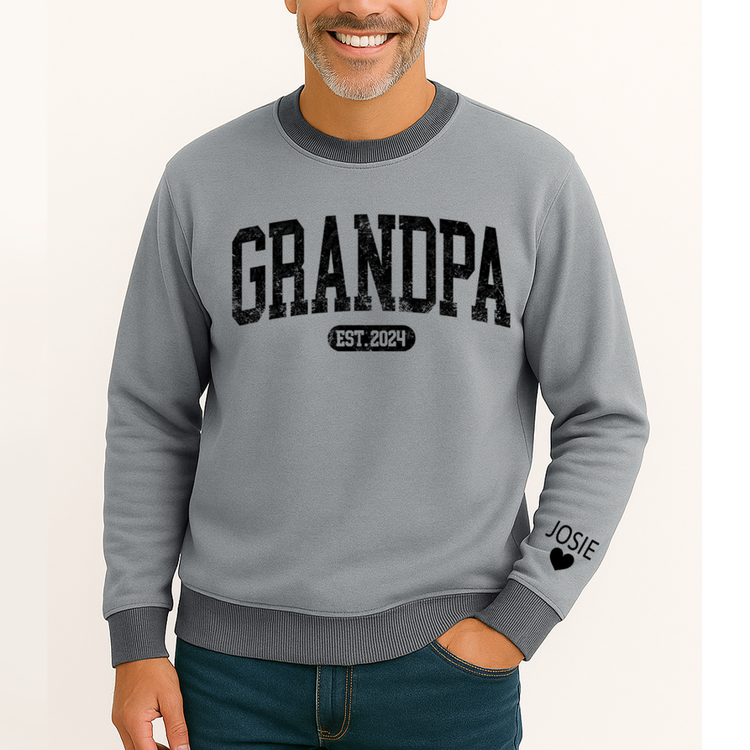 Personalize Grandpa Papa Dad Gift Custom Name and Grandkids Sweatshirt Mix