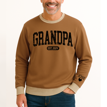 Personalize Grandpa Papa Dad Gift Custom Name and Grandkids Sweatshirt Mix
