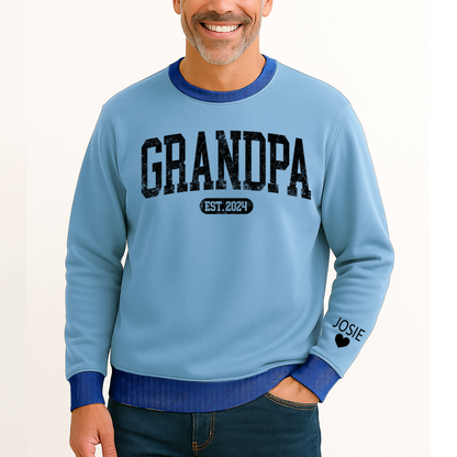 Personalize Grandpa Papa Dad Gift Custom Name and Grandkids Sweatshirt Mix