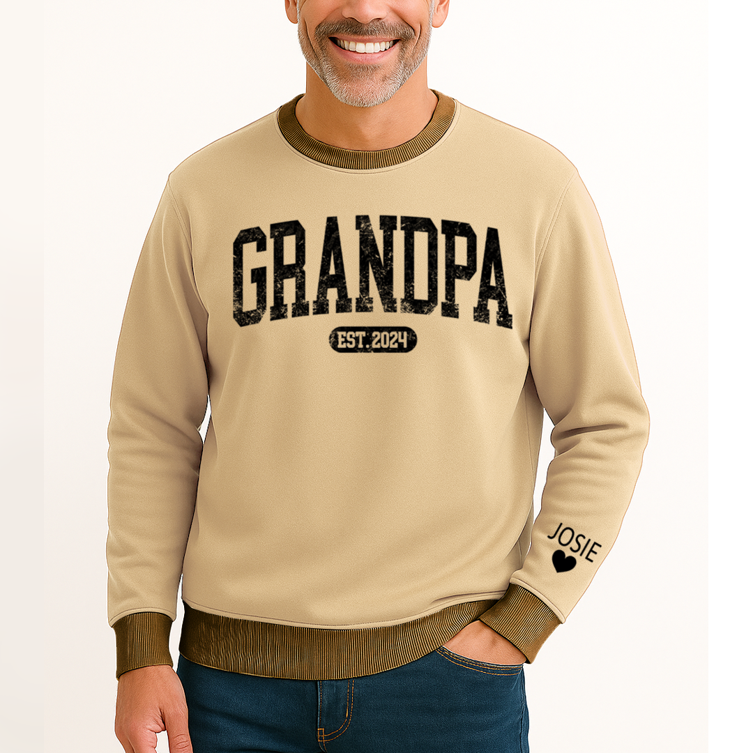 Personalize Grandpa Papa Dad Gift Custom Name and Grandkids Sweatshirt Mix