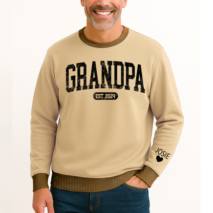 Personalize Grandpa Papa Dad Gift Custom Name and Grandkids Sweatshirt Mix